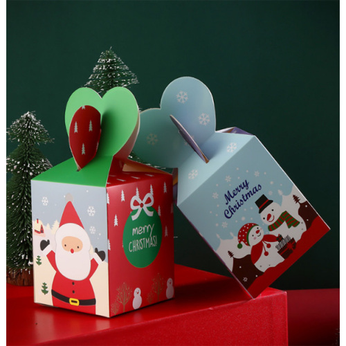 Cajas de embalaje de regalo de Navidad con asa de corazón