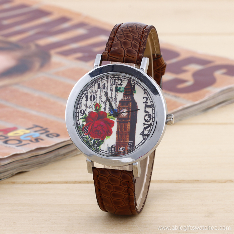 Dail Leather Strap WristWatch