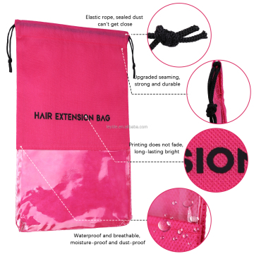 Good Quality Portable Wig Storage Bag Organize Non-Woven Tote Drawstring Shoes Bag Waterproof Hair Extension Bags for Travel