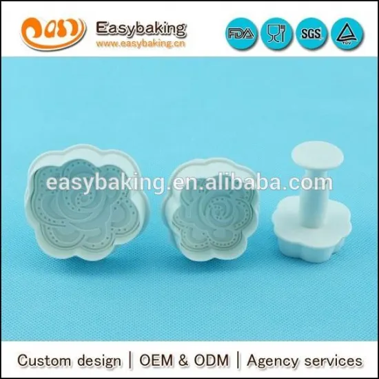 3 pcs peony fondant flower plunger cutter
