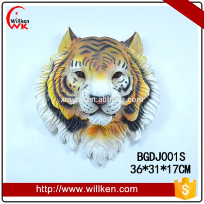 Handpainted Realistic Polyresin Tiger Head Wholesale