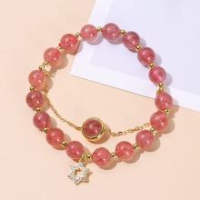 3A натуральный клубничный кварцевый браслет Lucky Beads
