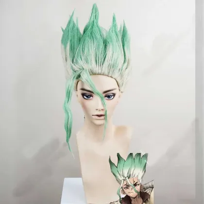 Anime Dr. Stone Senku Ishigami Cosplay Costume Senku Adult White Male Full Set Halloween Christmas Carnival Party Costumes wig