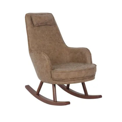 Mid-century Modern Style Rocking Chair with Removable Cover and Reclining Feature