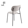 Nordic Rattan Wooden Dining Chair Popular Dining Room Furniture with Metal Leg Dining Chair