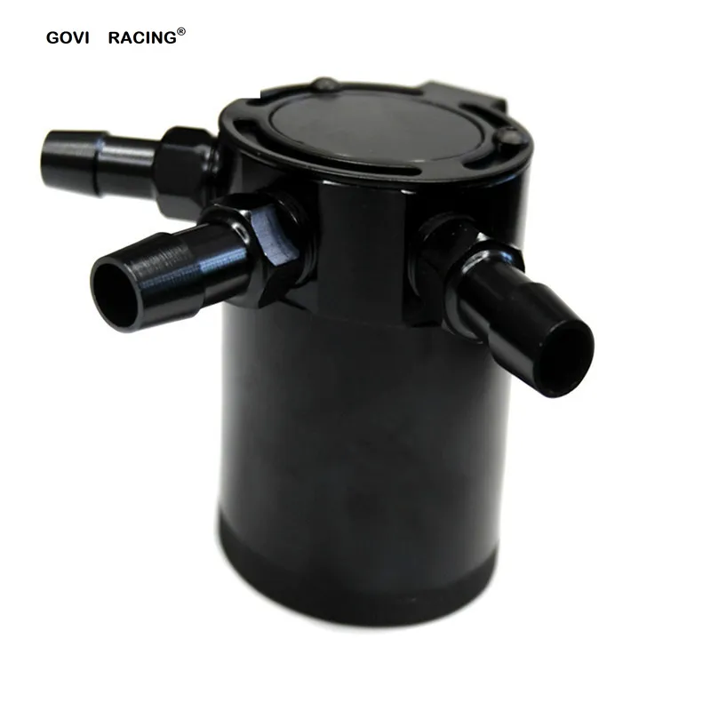 Casca di olio per auto in alluminio universale in alluminio Can separatore di serbatoi a 3 porte per cassette per olio di cattura 3 buche 3 fori