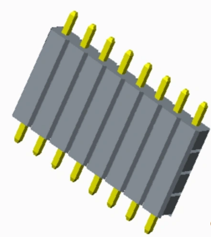 2,00 mm (.0787 &quot;) cabeçalho de pino reto de linha de isolante multicamada única de linha única