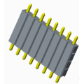 Capitán de pinzador de un pin de 2.00 mm (.0787 &quot;) conector de aislador multicapa de una sola fila recta