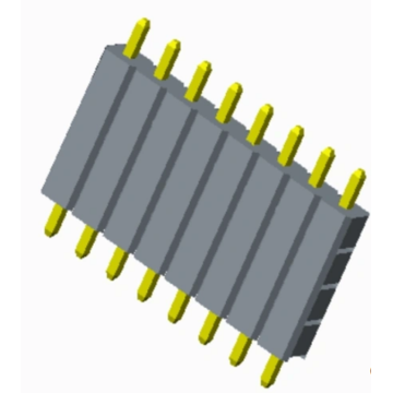 2,00 mm (.0787 &quot;) cabeçalho de pino reto de linha de isolante multicamada única de linha única