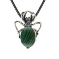 Malachite 13X18mm Cabs Antique Silver Alloy Spider Pendant Keychain