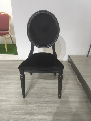 Good Quality Black Aluminum Alloy Louis Dining Chair For Hotel Wedding Event