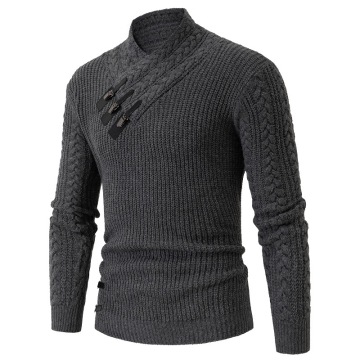 Pull à col roulé en tricot à manches longues pour hommes