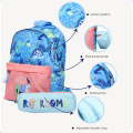 Outdoor lightweight 300DPU printed children's backpack