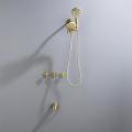 Wall Concealed Mount Brass Rainfall Bath Shower Set