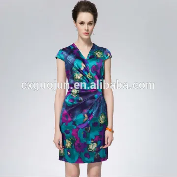 hot sale polyester transfer printing satin for women dress