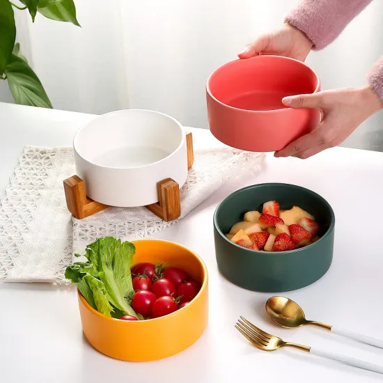 popular product european style salad fruit colorful bowl ceramic for home round porcelain soup bowl