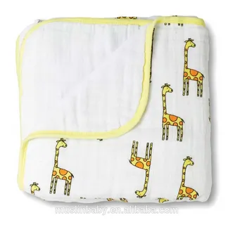 100% organic Cotton muslin baby blankets 2plys, 4plys,6plys 8plys OEM