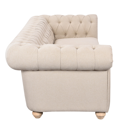 Sala de estar de alta qualidade Nodric Soft Tecido Couch de Veludo Chesterfield Tufted Pull Button Sofa