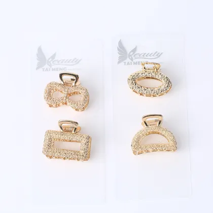 Flower glitter hair Crab claw clips metal gold