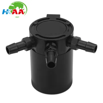 China OEM Manufacturer CNC Black Aluminum Racing Baffled 3-Port Oil Catch Can Tank Air-Oil Separator