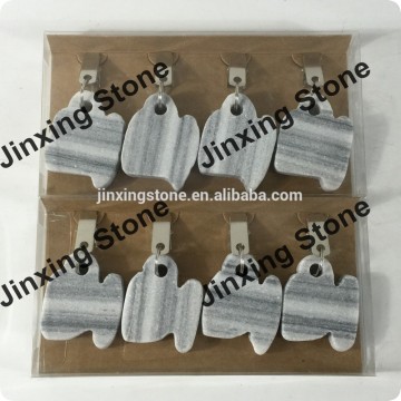 Factory Sale Grey Marble Tablecloth Clips Set of 4 Cup Shape Decorative Natural Stone Tablecloth Weigh