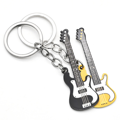 Zinc alloy guitar shape keychain