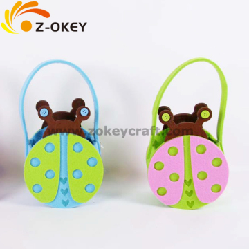 Lovely ladybug shape felt basket 2014 hot sale