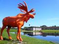 Buiten Decoratieve Fiberglas Moose Sculptuur