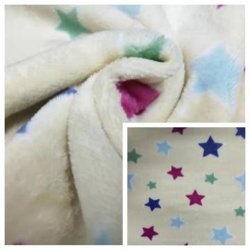 Flanelle 100% polyester avec tissu d&#39;impression étoile
