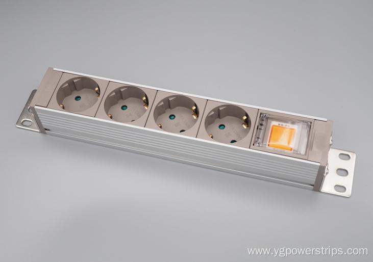 4-Outlet Germany PDU Power Strip with Circuit Breaker