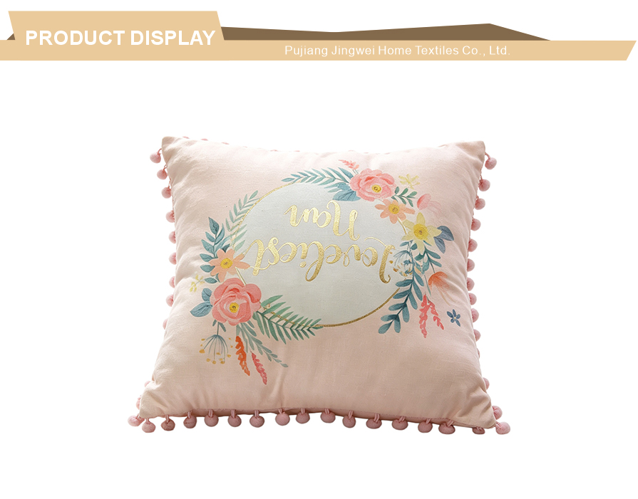 Watercolor blossom fringe decorative bolster