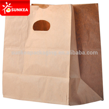 Disposable take out kraft paper food bag