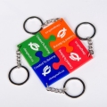 4Pcs chết cắt Puzzle hình dạng Silicone Keychains