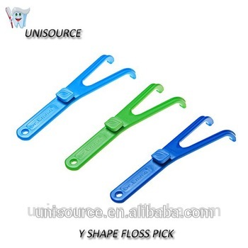 Y type dental floss holder