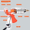 AIRAJ Hot Melt Glue Gun 70W/80W/60-100W/120W/150W with 5/10 Glue Stick and EU Conversion Head High Power Heating Bonding Tool