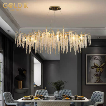 Modern Hotel Lobby Villa Decoration Pendant Light Custom Large Project LED Crystal Chandelier