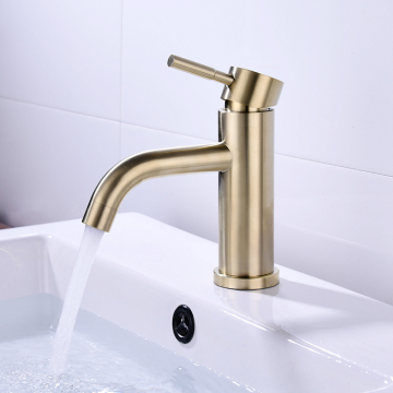 Rose Gold Modern Bathroom Sink Mixer Tap - Single Handle Brass Faucet