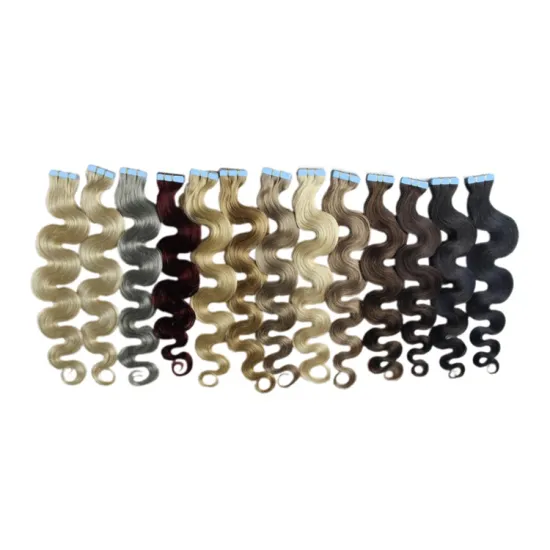 Brazilian Human Hair Wavy Long Curly Bulk Wholesale Mangolian Hot Selling Indian Cuticle Aligned Mixed Color Tape In Remy Hair