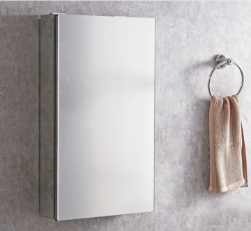 Bathroom Single-Door Mirror Cabinet With Adjustable shelves