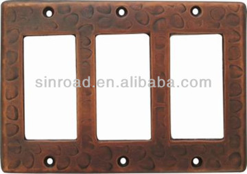 Triple Hammered Copper Switch Plate