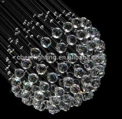 Modern Line Crystal Sphere Globe Chandelier Stair Crystal Chandelier Villa Chandelier