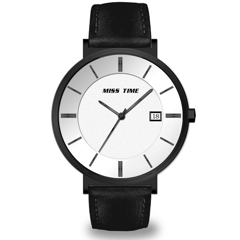 hottest ultra thin mininalist quartz watch leather band