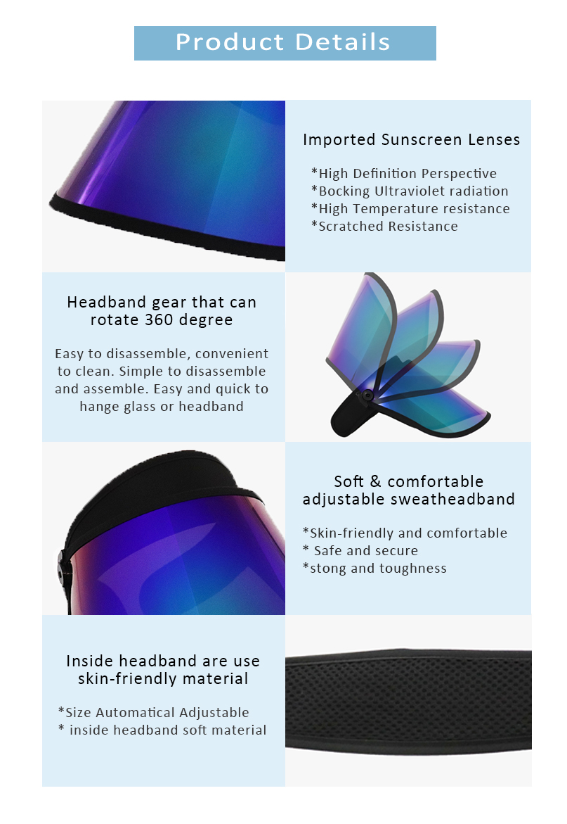 Rainbow Face Shield Uv Protection Sun Visor Hat Supplier Wholesale