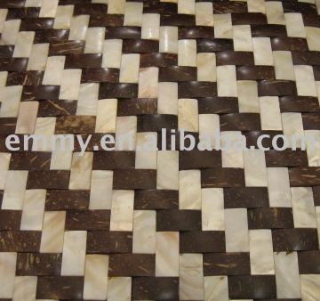 Natural coconut shell mosaic wall tiles