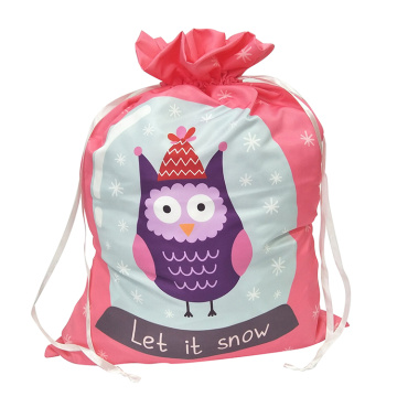 Christmas sack with cute owl pattern