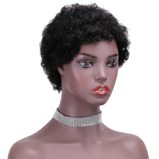 Wholesale Short Kinky Curly Bob Wig for Black Women Fringe Curly afro bulk wig 100% raw Brazilian Virgin Remy human hair Wig