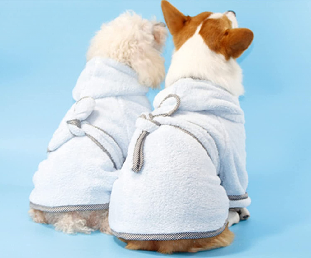 Dog Bathrobe Soft Warm Pajamas Double-Sided Adjustable