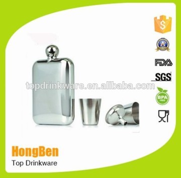 Savage 6oz 18/8 Stainless Steel Hip Flask Round Lid Mirror Finished