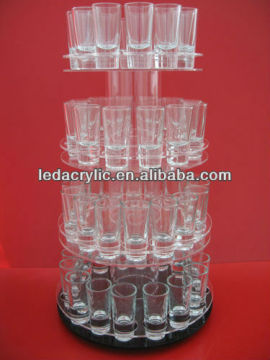 Acrylic rotating shot glass display stand
