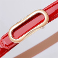 Red elegant and simple leather belt for women